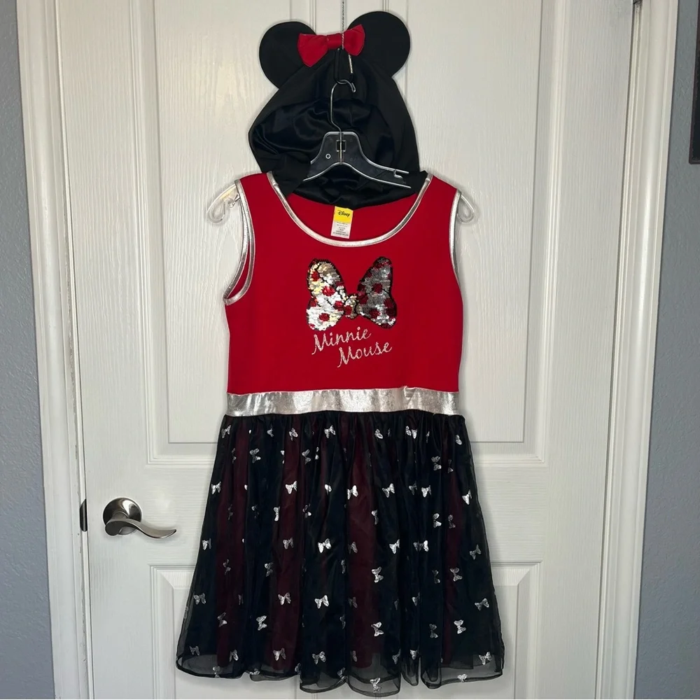 Disney Minnie Mouse Hooded Dress Girls Size XL 14 16 Halloween Costume